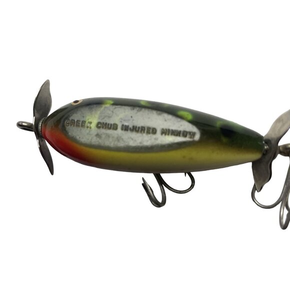 Creek Chub Injured Minnow Fishing Lure Vintage Wood Bait 3 in Treble Hooks Colle - Picture 5 of 8